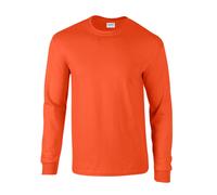 Gildan Men's Ultra Cotton Long-Sleeved T-Shirt in Orange | Size: Medium Gildan Orange M