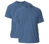 GILDAN Men's Ultra Cotton T-shirt, Style G2000, 2-pack T Shirt, Heather Indigo (2-pack), L UK