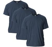 Gildan Men's Ultra Cotton T-Shirt, Style G2000, Multipack, Heather Navy (3-Pack), L (Pack of 3)