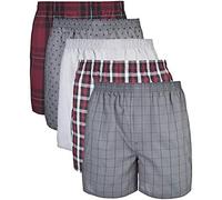 Gildan Men's Underwear Boxers, Multipack, Mixed Red/Grey (5-Pack), S (Pack of 5)