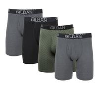 Gildan Men's Underwear Cotton Stretch Boxer Briefs Multipack Heather Dark Grey/Green Midnight/Blk 4-Pack 2X-Large