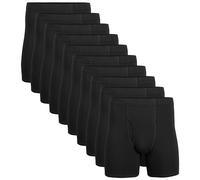 Gildan Men's Underwear Covered Waistband Boxer Briefs, Multipack, Black (10-Pack), S (Pack of 10)