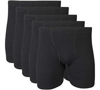 Gildan Men's Underwear Covered Waistband Boxer Briefs Multipack Black 5-Pack Small