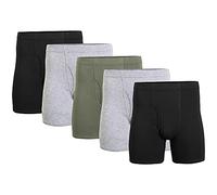 Gildan Men's Underwear Covered Waistband Boxer Briefs Multipack Black/Sport Grey Heather/Military Green 5-Pack Small