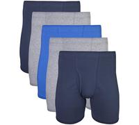 Gildan Men's Underwear Covered Waistband Boxer Briefs Multipack Mixed Royal 5-Pack 2X-Large