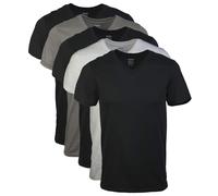 Gildan Men's V-Neck T-Shirts, Multipack, Style G1103 Undershirt, Black/Sport Grey/Charcoal (5-Pack), XL