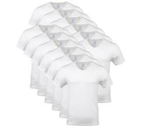 Gildan Men's V-Neck T-Shirts, Multipack, Style G1103, White (12-Pack), S