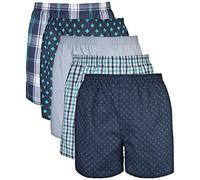 GILDAN Men's Woven Underwear Multipack Boxer Briefs, Assorted Navy (5-pack), M UK