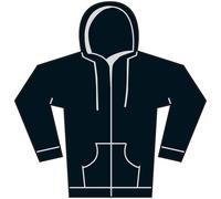 Gildan Full-Zip Hoodie Softstyle Midweight Fleece Cotton Blend Men's S Black