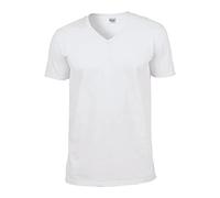 Gildan Softstyleâ Adult V-Neck T-Shirt, White, XL