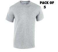 Gildan T Shirts Mens 5 Pack Cotton Plain Tshirt Heavy Top Wholesale S-XL Men New