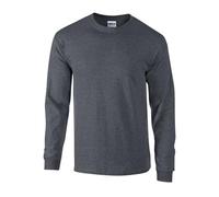 Gildan Ultra Cotton Adult Long Sleeve T-Shirt, Dark Heather, M