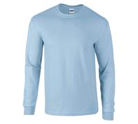 Gildan Ultra Cotton Long Sleeve T Shirt Light Blue Adult Sizes 100% Cotton