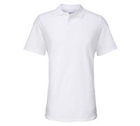 (3XL, White) Gildan Unisex Adult Double Piqué Soft Touch Polo Shirt