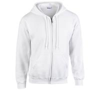 Gildan Men's Heavy Blend Full Zip Hoodie in White | Size: 2XL Gildan White 2XL