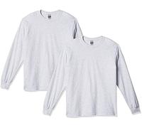 Gildan Unisex Ultra Cotton Long Sleeve T-Shirt G2400 - Ash Grey 2-Pack, M