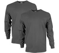 Gildan Unisex-Adult Ultra Cotton Long Sleeve T-Shirt, Style G2400, Multipack, Charcoal (2-Pack), M