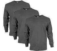 Gildan Unisex Long Sleeve T-Shirt Ultra Cotton G2400 Charcoal 3-Pack L