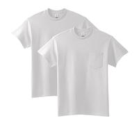 Gildan Unisex's Ultra Cotton T-Shirt with Pocket, Style G2300, 2-Pack, White, M (Pack of 2)