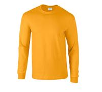 (XXL, Gold) Gildan Unisex Adult Ultra Plain Cotton Long-Sleeved T-Shirt