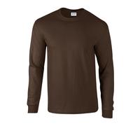 (3XL, Dark Chocolate) Gildan Unisex Adult Ultra Plain Cotton Long-Sleeved T-Shirt