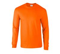 (3XL, Safety Orange) Gildan Unisex Adult Ultra Plain Cotton Long-Sleeved T-Shirt