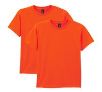 Gildan Unisex Child Youth Heavy Cotton T-shirt Style G5000b 2-pack Orange Large US