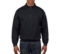 Gildan Unisex's Fleece Quarter-Zip Cadet Collar Sweatshirt, Style G18800 Shirt, Black, Medium