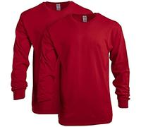 Gildan Unisex's Heavy Cotton Long Sleeve T-Shirt, Style G5400, 2-Pack, Red, Large (Pack of 2)