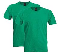 Gildan Unisex's Softstyle Cotton T-Shirt, Style G64000, Multipack, Heather Irish Green (2-Pack), Large (Pack of 2)