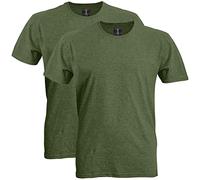 Gildan Unisex's Softstyle Cotton T-Shirt, Style G64000, Multipack, Heather Military (2-Pack), Medium (Pack of 2)
