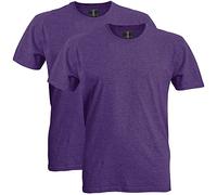 Gildan Unisex's Softstyle Cotton T-Shirt, Style G64000, Multipack, Heather Purple (2-Pack), Large (Pack of 2)