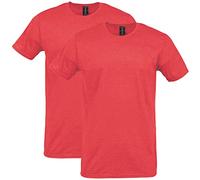 Gildan Unisex's Softstyle Cotton T-Shirt, Style G64000, Multipack, Heather Red (2-Pack), XXL (Pack of 2)