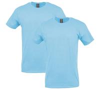 Gildan T-Shirt Softstyle G64000 - Unisex Cotton, Light Blue 2-Pack, Size S