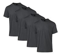 Gildan Unisex's Softstyle CVC Short Sleeve T-Shirt, Style G67000/G64000cvc, Multipack, Pitch Black Mist (4-Pack), L (Pack of 4)