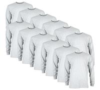 Gildan Unisex's Ultra Cotton Long Sleeve T-Shirt, Style G2400, Multipack, Ash Grey (12-Pack), XL (Pack of 12)