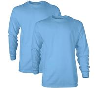 Gildan Unisex's Ultra Cotton Long Sleeve T-Shirt, Style G2400, Multipack, Carolina Blue (2-Pack), M (Pack of 2)