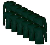 Gildan Unisex's Ultra Cotton Long Sleeve T-Shirt, Style G2400, Multipack, Forest Green (12-Pack), M (Pack of 12)