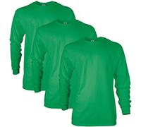 Gildan Unisex Long Sleeve T-Shirt Ultra Cotton G2400, Forest Green 3-Pack, M