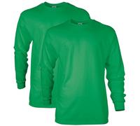 Gildan Unisex's Ultra Cotton Long Sleeve T-Shirt, Style G2400, Multipack, Irish Green (2-Pack), M (Pack of 2)