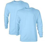Gildan Unisex Ultra Cotton Long Sleeve T-Shirt G2400 – Light Blue 3XL (2-Pack)