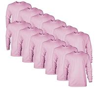 Gildan Unisex's Ultra Cotton Long Sleeve T-Shirt, Style G2400, Multipack, Light Pink (12-Pack), XL (Pack of 12)