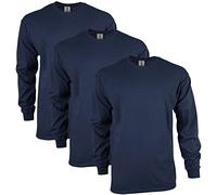 Gildan Unisex's Ultra Cotton Long Sleeve T-Shirt, Style G2400, Multipack, Navy (3-Pack), 5XL (Pack of 3)