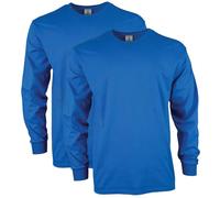 Gildan Unisex's Ultra Cotton Long Sleeve T-Shirt, Style G2400, Multipack, Royal (2-Pack), S (Pack of 2)