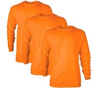 Gildan Unisex's Ultra Cotton Long Sleeve T-Shirt, Style G2400, Multipack, Safety Orange (3-Pack), 3XL (Pack of 3)