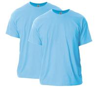 Gildan Unisex's Ultra Cotton T-Shirt, Style G2000, Multipack, Light Blue (2-Pack), L (Pack of 2)
