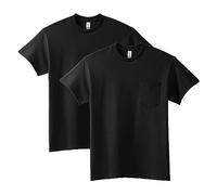 Gildan Unisex's Ultra Cotton T-Shirt with Pocket, Style G2300, 2-Pack, Black, XL (Pack of 2)