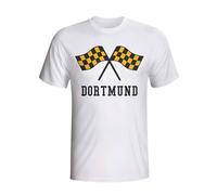Gildan Women's Borussia Dortmund Waving Flags T-Shirt (white) in White | Size: 2XL Gildan White 2XL