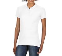 Gildan Women's Double Piqué Soft Touch Polo Shirt in White | Size: Small Gildan White S