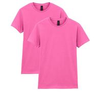 Gildan Women's Fitted Cotton T-Shirt, 2-Pack, Azalea, Small
